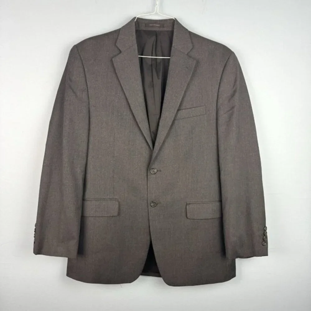 Lauren Ralph Lauren Blazer Men‎ 40 R Charcoal Gray Wool Classic Suit Jacket FLAW